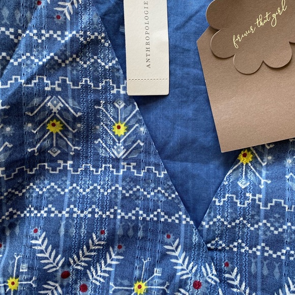 Anthropologie  Embroidered Smocked BLOUSE NEW with tag - Picture 6 of 7